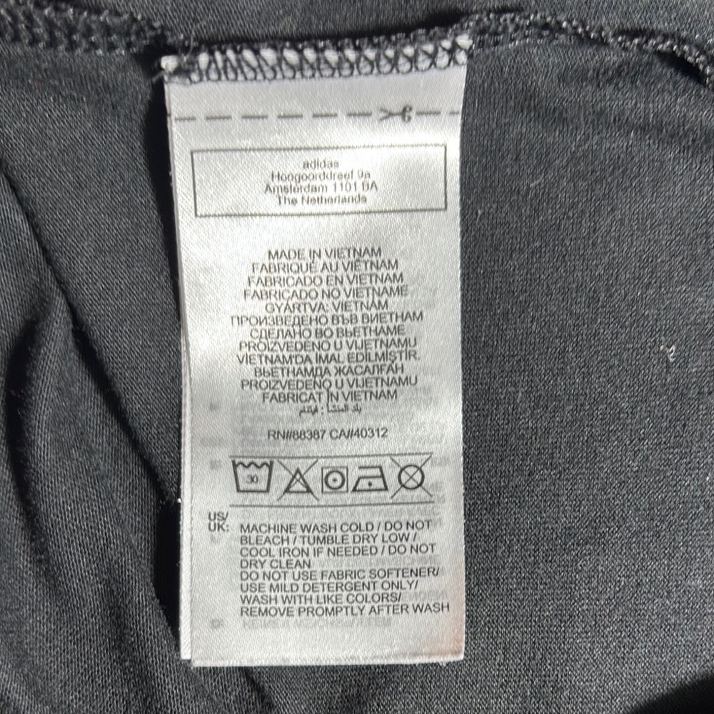 Adidas Black Cropped T-Shirt with Multicolor Logo - Picture 6 of 6